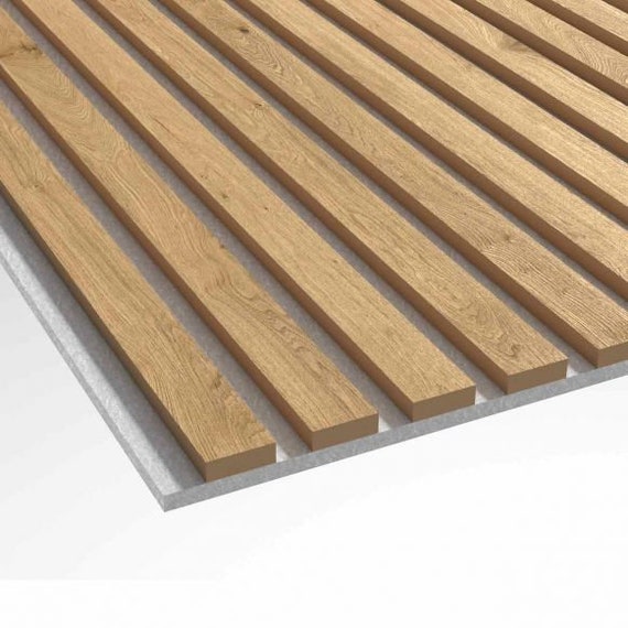 Paneles de listones acústicos decorativos de madera maciza auténtica  700x400 mm