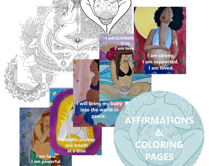 The Birth Affirmation and Coloring Pages Pack