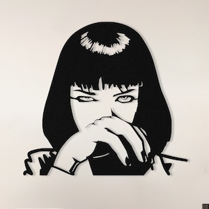 Pulp Fiction Mia Wallace Metal Wall Art: Movie Room Decor