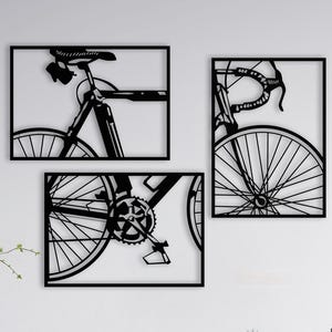 Bicycle Metal Wall Art Set: Modern Garage & Home Decor