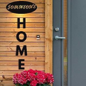 Apellido Familiar Personalizado, Letrero de Puerta Exterior de Metal, Regalo Personalizado para Amigo, Regalo de Inauguración de Casa