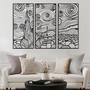 Van Gogh Starry Night Metal Wall Art: Modern Home Decor