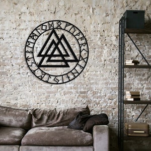 Valknut Wall Decor: Nordic Celtic Odin Symbol, Metal Viking Art