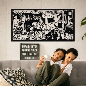Pablo Picasso Guernica Metal Wall Art, Guernica Metal Wall Decor, Carte Du Monde, Regalo de inauguración de la casa, Metal Wall Decor