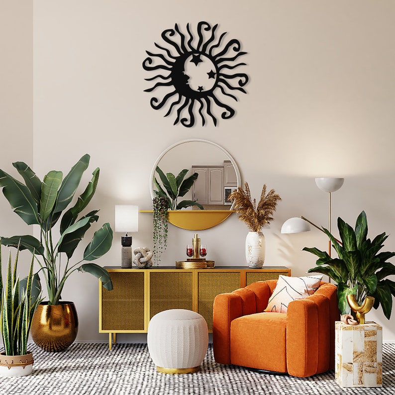 Sun and Moon Metal Wall Decor Living Room Metal Wall Art Etsy Canada