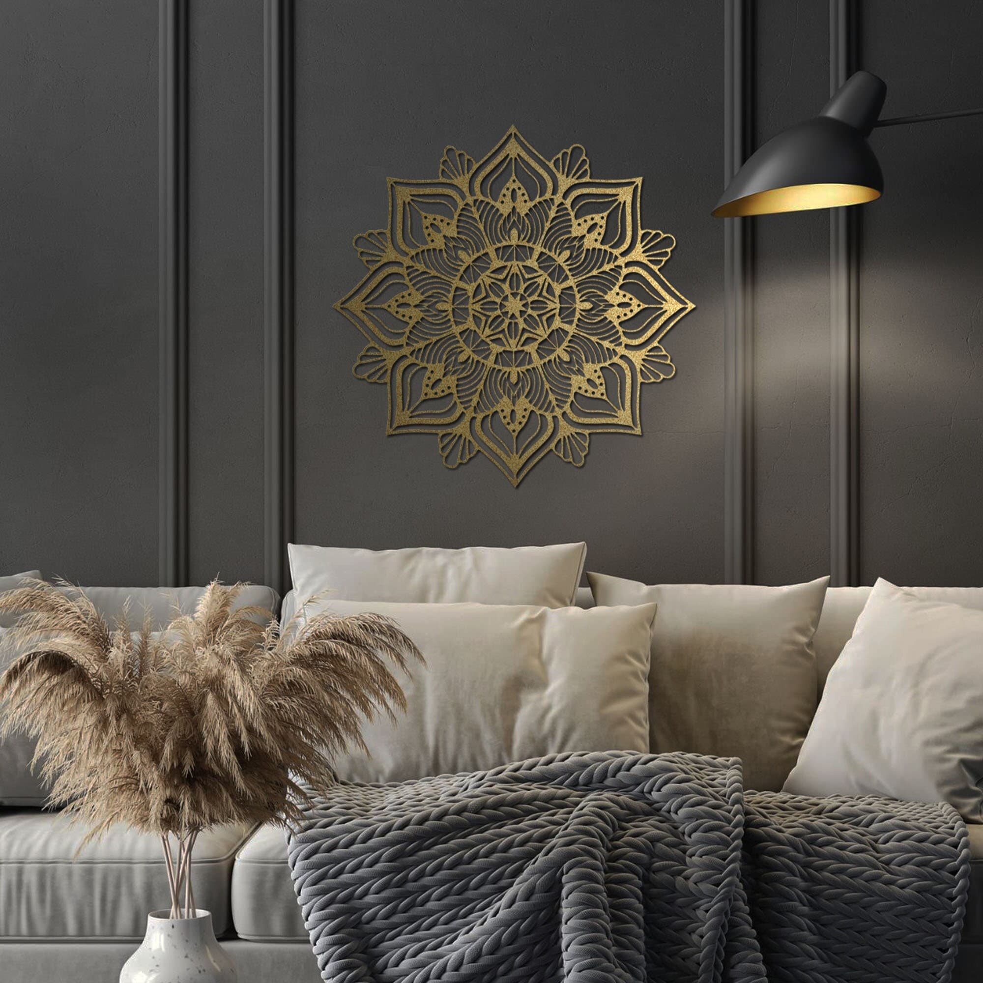 Gold Metal Mandala Wall Decor, Gold Mandala Wall Hanging, Large Metal