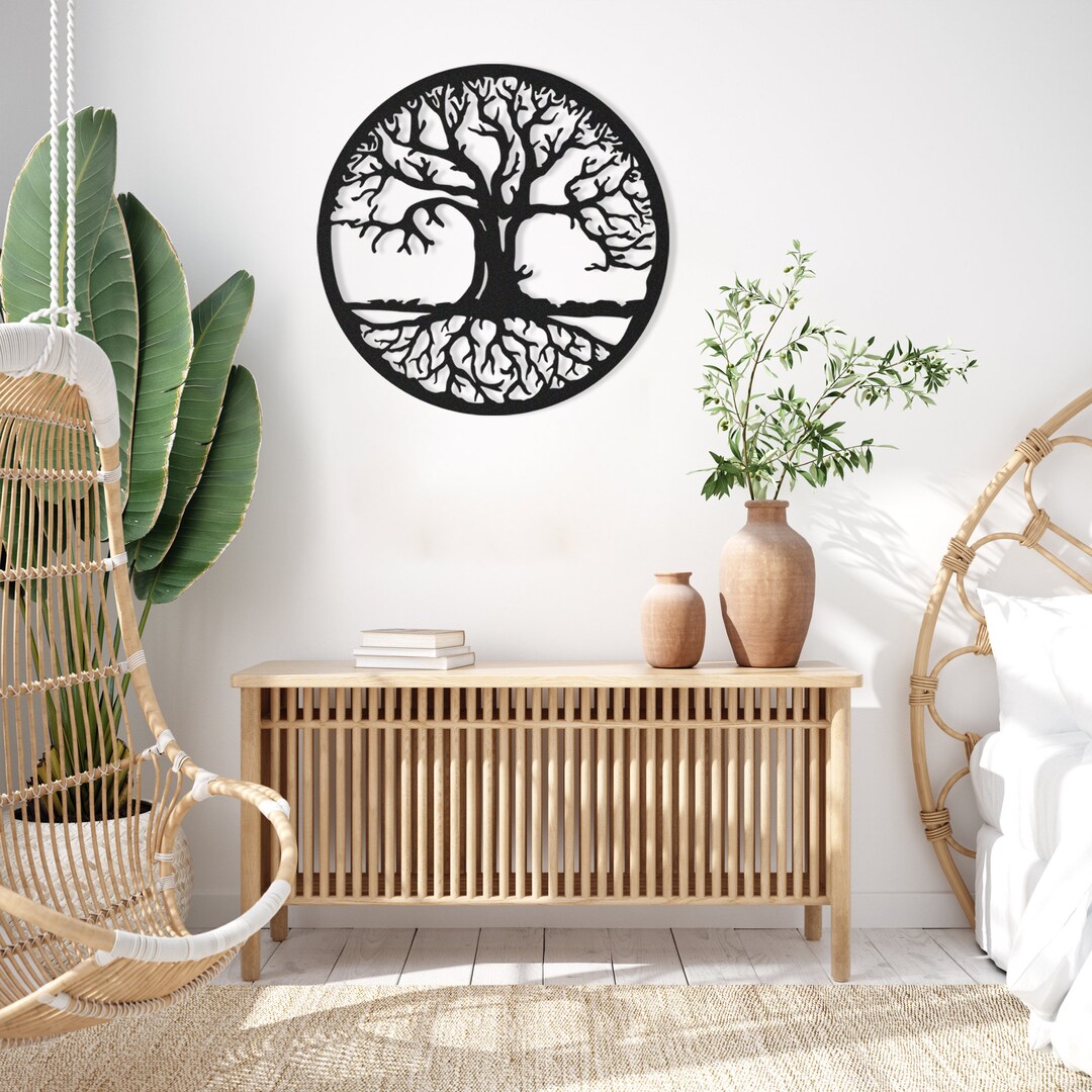 Black Tree of Life Metal Wall Art: Modern Home Decor - Etsy