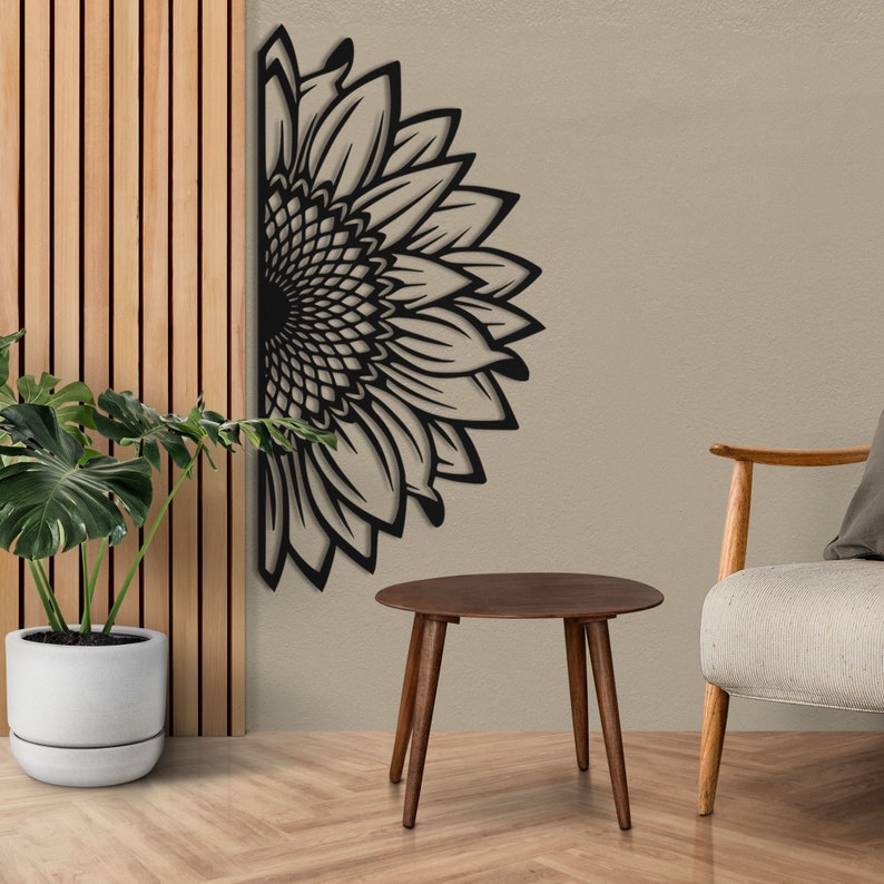 Sun Flower Metal Wall Art Daisy Wall Art Corner Wall Decor Etsy