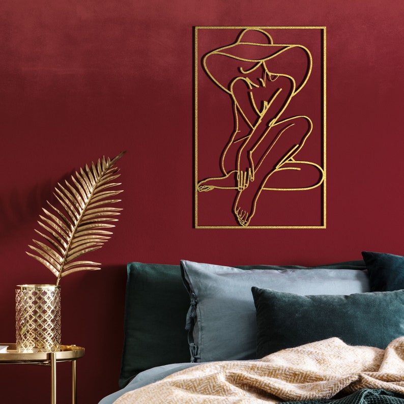 Female Body Metal Wall Art Naked Woman Minimalist Line Art - Etsy