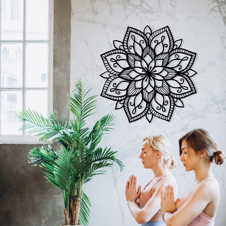 Mandala Art Metal Mandala Art Large Mandala Wall Art Yoga Etsy