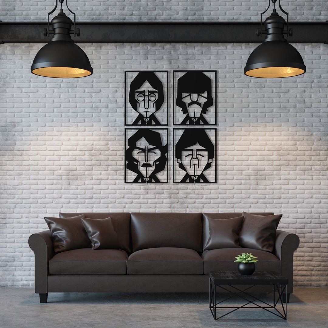 Set of 4 the Beatles Metal Wall Art, Gift for Beatles Lover