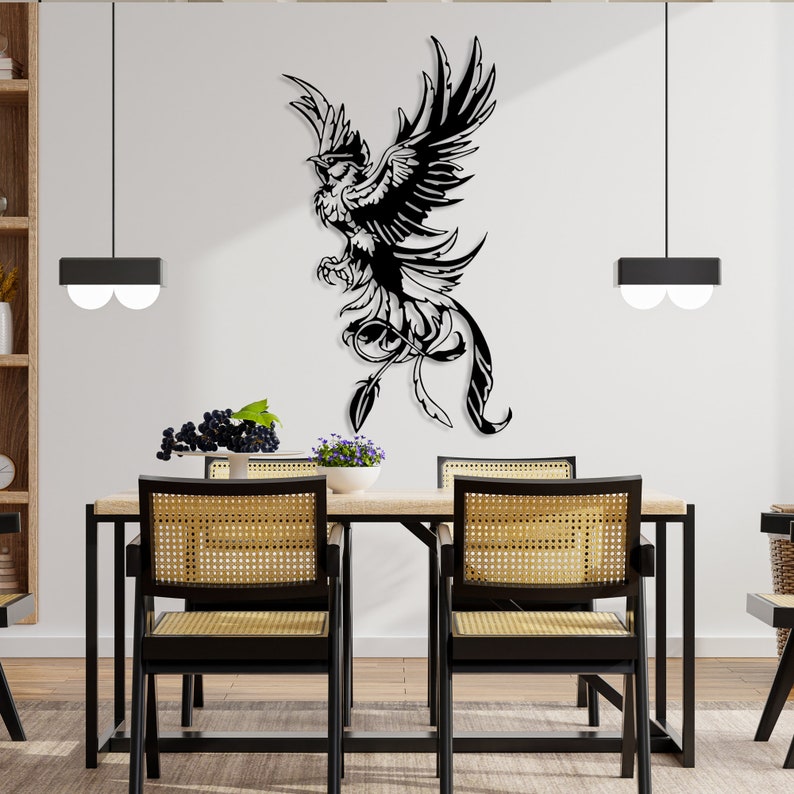 Phoenix Bird Metal Wall Art Phoenix Decor Metal Wall Etsy