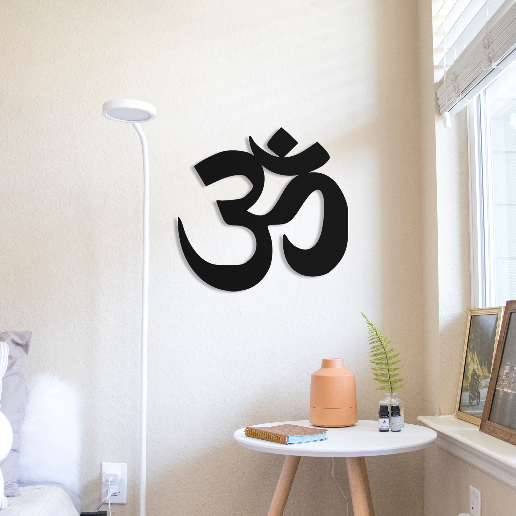 Om Symbol Metal Wall Decor Ohm Symbol Sign Yoga Metal Wall Etsy