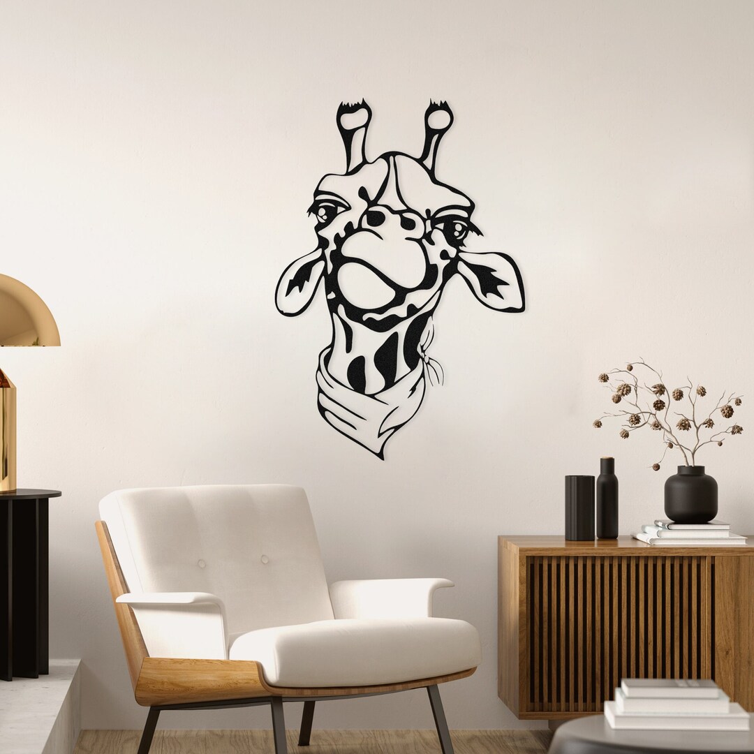 Giraffe Metal Wall Art, Metal Wall Art, African Animals Wall Decors