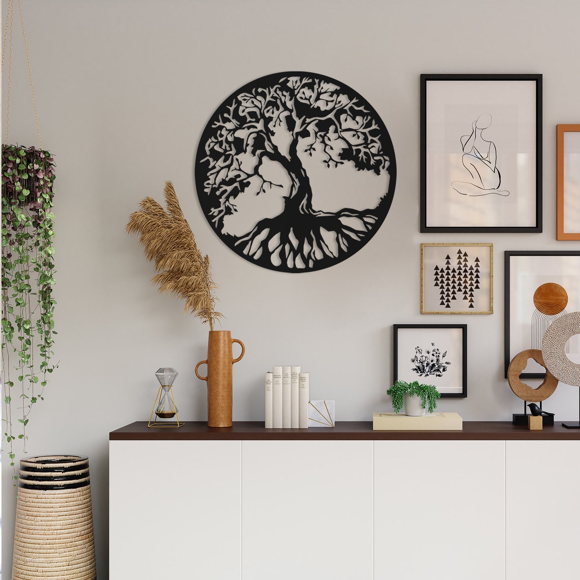 Tree of Life Metal Wall Decor Round Tree Sign Tree of Life - Etsy
