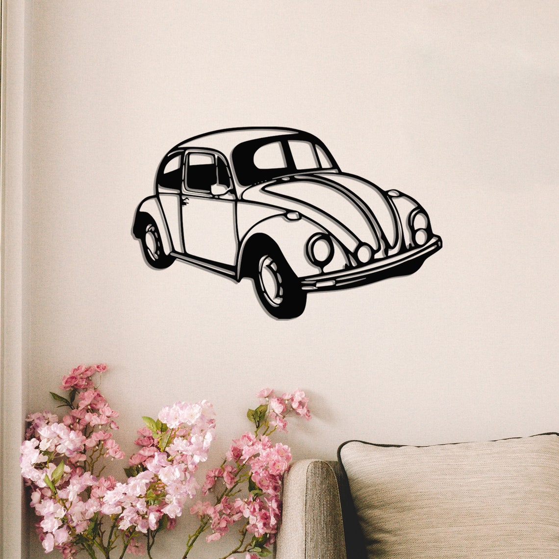Retro Beetle Metal Wall Decor Volkswagen Vintage Automobile Etsy