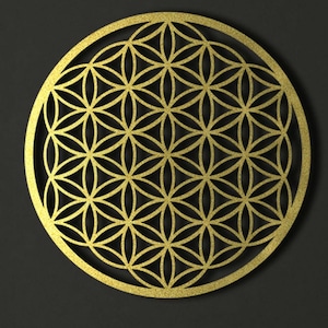 Fiore della vita metallo Wall Art,fiore d'oro della vita, decorazione della parete in metallo, balcone Wall Art,Flower of Life Decor
