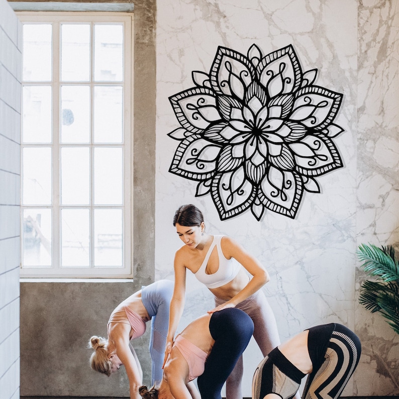 Mandala Art Metal Mandala Art Large Mandala Wall Art Yoga Etsy