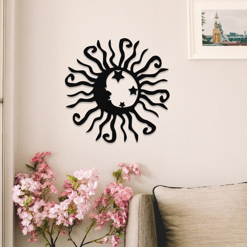 Sun and Moon Metal Wall Decor Living Room Metal Wall Art Etsy Canada