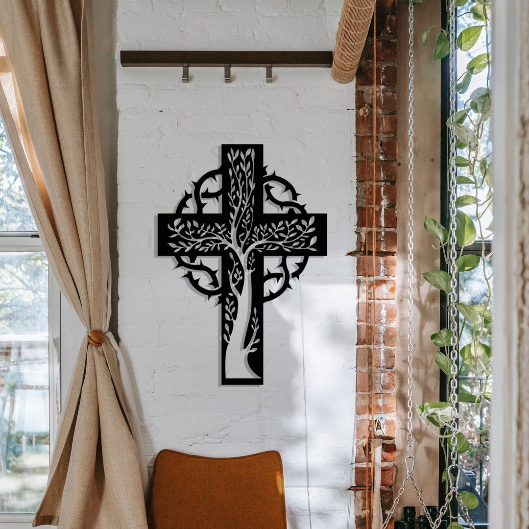 Cross Metal Wall Sign, the Cross Sign Wall Decor, Cross Decor, Living ...