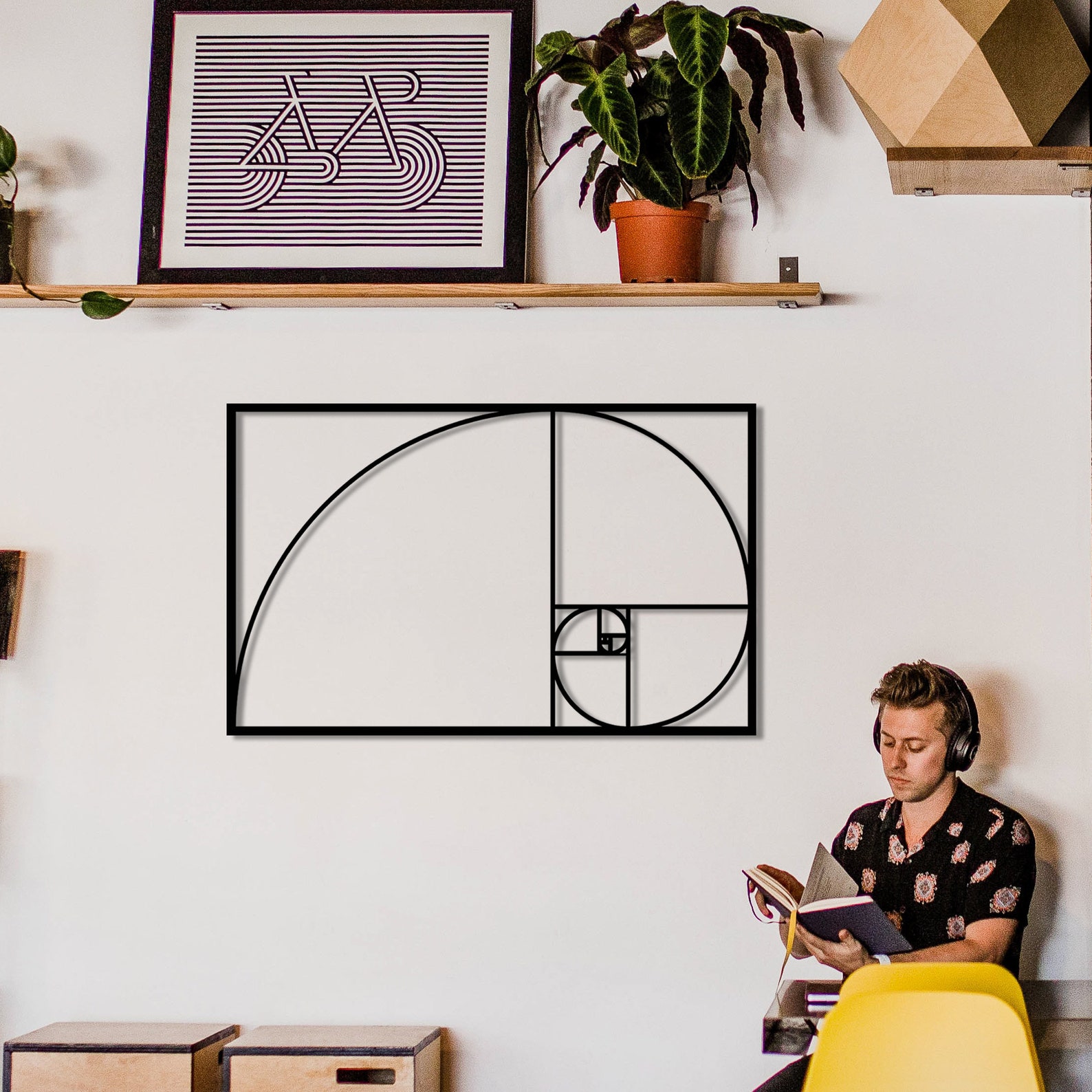 Golden Ratio Metal Wall Art Metal Wall Decor Geometric Wall Etsy