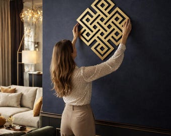 Ewiger Knoten Metalldekor, endloser Knoten Wandkunst, keltische Wandkunst, ewiger Wandbehang, modernes Dekor, einzigartiges Geschenk