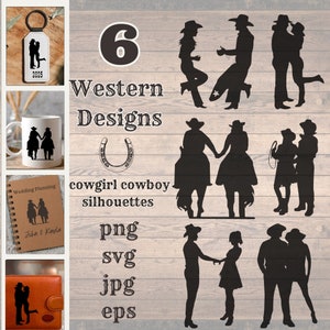 Western Paar SVG Bundle, Cowboy Cowgirl Silhouette, Liebe & Hochzeit svg, Country eps, jpg Dateien, Cowgirl Geschenk, Cowboy Geschenk, Western Geschenk