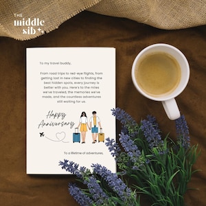 Anniversary Card for boyfriend| Anniversary Card for girlfriend| Travel-Themed Card | Digital Download