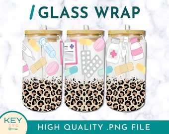 Medical Tumbler Wrap Png, Doctor Tumbler Sublimation Glass Can Wraps 16oz / 20oz, Cold Cup Wrap, Nurse Wrap Png, Nurse Tumbler Design