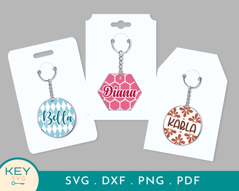 Keychain Display Card Svg, Keyring Display Card Template, Keychain Card ...