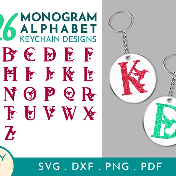 26 Monogram Svg, Bird Svg, Circle Monogram Svg, Monogram Svg Alphabet, Keychain Svg, Frame Monogram Svg, Alphabet Svg, Monogram Font Svg