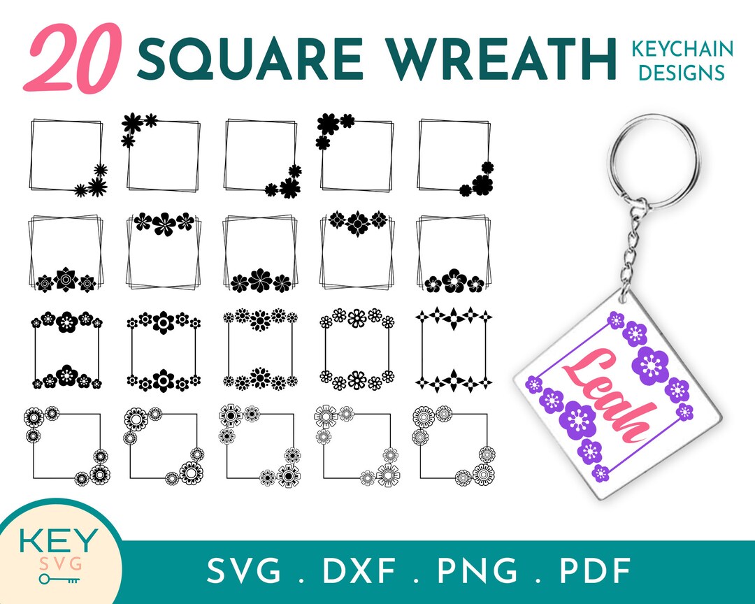 Square Floral Wreath Svg Wreath Svg Laurel Wreath Svg - Etsy