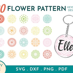 Blume Mandala Svg, Mandala Svg, Schlüsselbund Svg, runder Schlüsselbund Svg, Acryl Schlüsselbund Svg, Kreis Muster Svg, Schlüsselring Muster Svg, Cricut