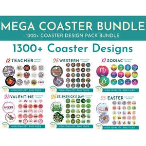 1300+ Mega Car Coaster Png Designs, Drink Coaster Sublimation Design Bundle, Sublimation Coasters, Coffee Coaster, Coaster Template