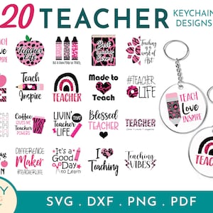 Lehrer-Geschenk-Svg, Lehrer-Leben-Svg, Lehre-Svg, Acryl-Schlüsselbund-Svg, Lehrer-Svg-Bundle, runder Schlüsselbund-Designs, Schlüsselring-Muster-Svg