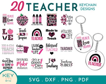 Regalo del maestro Svg, Vida del maestro Svg, Enseñanza Svg, Llavero acrílico Svg, Paquete Svg del maestro, Diseños de llavero redondo, Patrón de llavero Svg