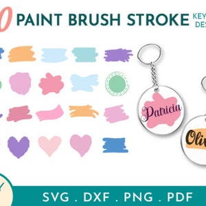 Paint Brush Stroke svg, Paint Stroke svg, Paint Splatter svg, Keychain svg, Keychain Pattern svg, Brush Stroke svg, Keyring Pattern svg,