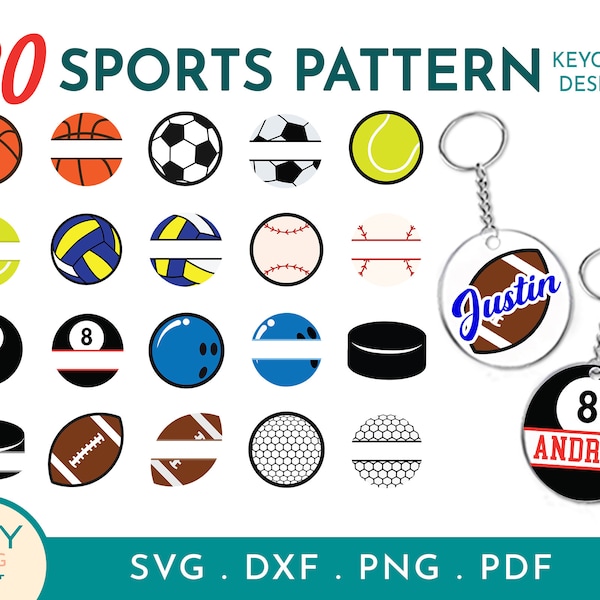 20 Split Sports Svg, Keychain Pattern Svg, Keychain Svg, Soccer Svg, Keychain Svg, Round Pattern Svg, Circle Pattern Svg, Keyring Pattern