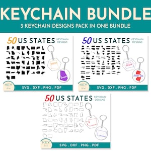All 50 States Svg Keychain Bundle, Acrylic Keychains States, State Svg For Keychain, Keychain Patterns Svg, State Shape Acrylic Keychain