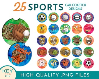 25 sportwagen Coaster bundel Png, voetbal Png, speldag Png, Tennis, Png, auto Coaster sjabloonontwerpen, auto Cup Coaster, bekerhouder ontwerpen