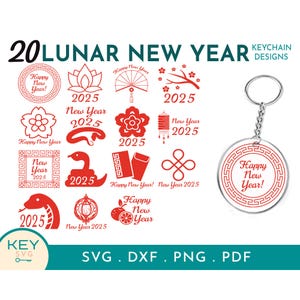 Regalos del Año Nuevo Lunar 2025 Svg, Año Nuevo Chino 2025 Svg, Año De La Serpiente 2025, Llavero Acrílico Svg, Llavero Svg, Patrón De Llavero Svg,