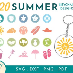 Hello Summer Svg, Beach Svg, Vacation Svg, Summer Vacation Svg, Keychain Svg, Summertime Svg, Summer Vibes Svg, Acrylic Keychain Svg