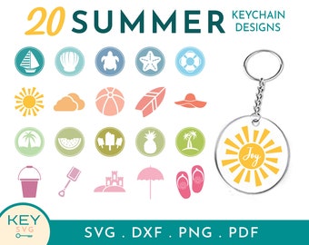 Hello Summer Svg, Beach Svg, Vacation Svg, Summer Vacation Svg, Keychain Svg, Summertime Svg, Summer Vibes Svg, Acrylic Keychain Svg