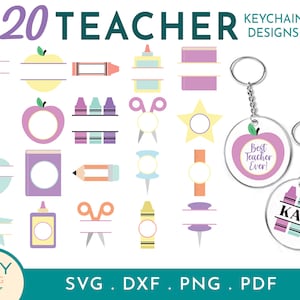 Teacher Gift Svg, Teacher Life Svg, Teaching Svg, Acrylic Keychain Svg, Teacher Svg Bundle, Round Keychain Designs, Keyring Pattern Svg