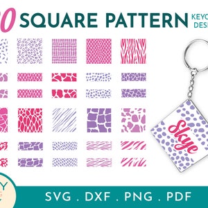 Square Animal Print Keychain Patterns Svg, Circle Patterns Svg, Leopard Print SVG, Keychain Svg, Keyring Pattern Svg, Cheetah Print Svg