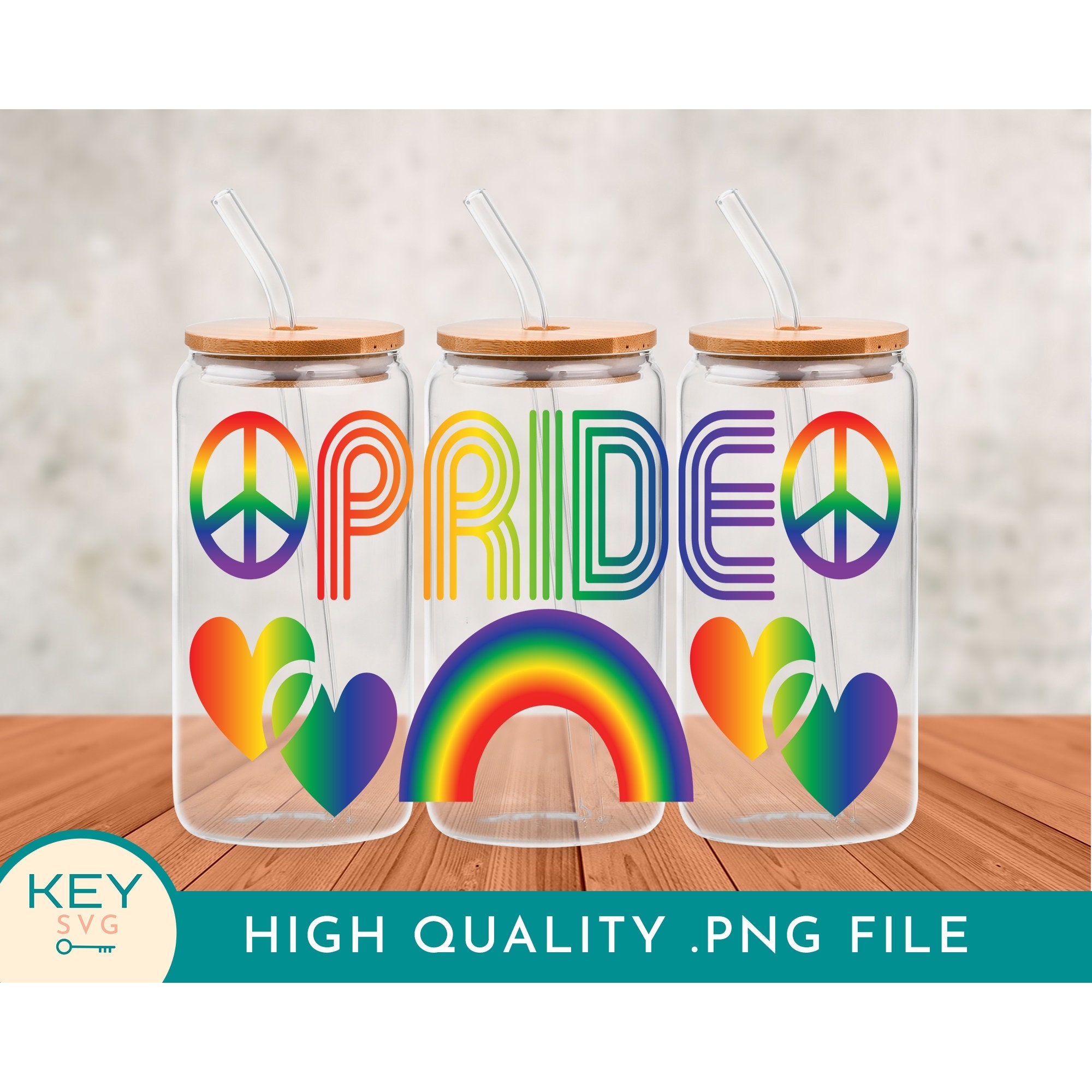 Pride Rainbow Pride Libbey Glass Can Wraps 16oz / 20oz Png Presized ...
