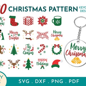 20 Feliz Natal Svg, Natal Svg, Clipart de Natal, Floco de Neve Svg, Chaveiro Svg, Ornamento Redondo Svg, Árvore de Natal Svg, Papai Noel Svg