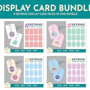 48 Tarjetas de presentación para llaveros SVG, Plantilla de tarjeta de presentación para llaveros, Tarjetas de presentación para llaveros SVG, Llavero SVG, Embalaje SVG, Tarjetas de presentación, Porta llaveros