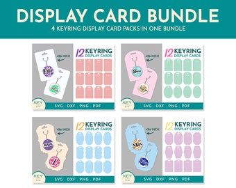 48 Keychain Display Card Svg, Keyring Display Card Template, Keychain Card Svg, Keychain Svg, Packaging Svg, Display Card, Keychain Holder