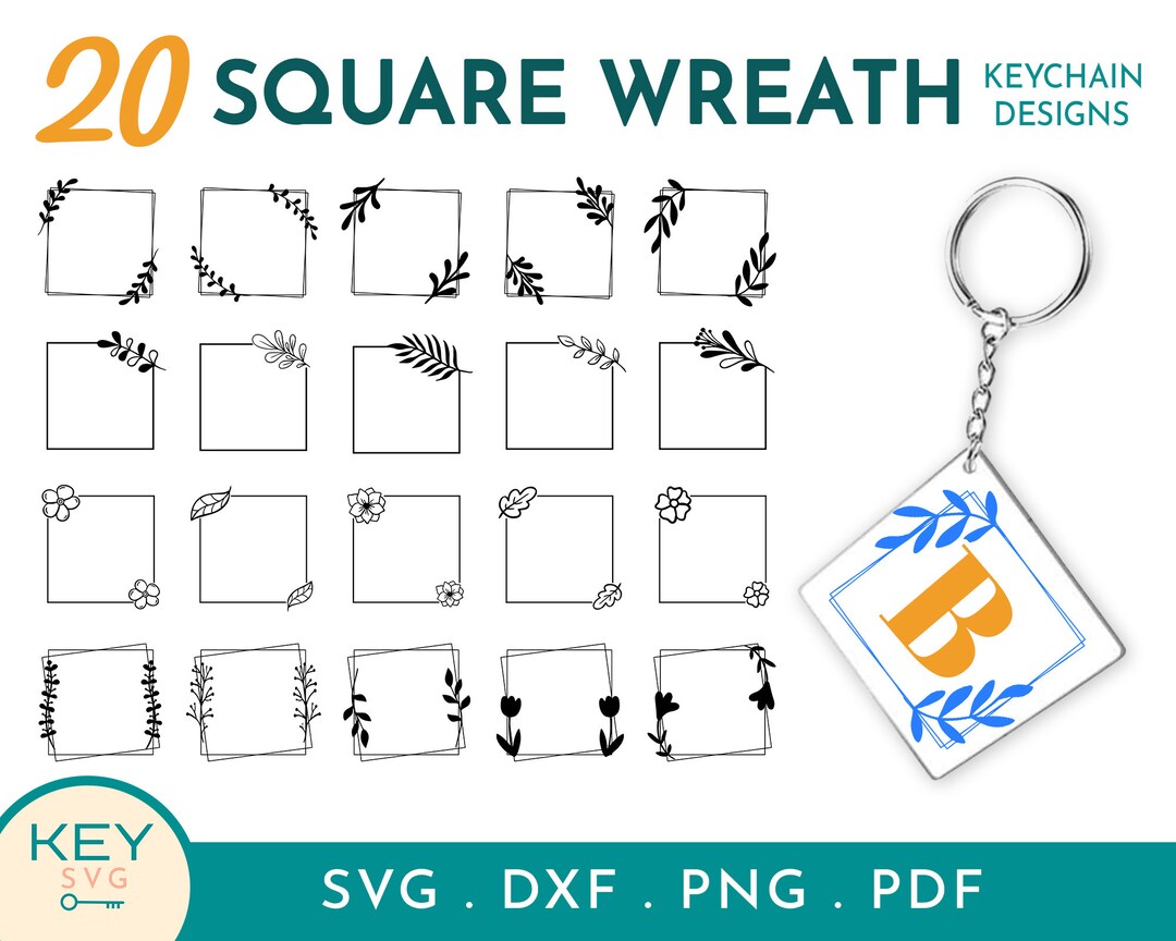 Square Wreath Svg, Wreath Svg, Laurel Wreath Svg, Floral Frame Svg